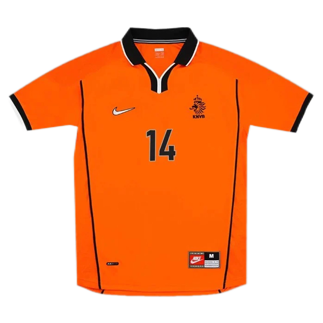 OVERMARS #14 Retro Netherlands Home Jersey World Cup 1998 (back view)