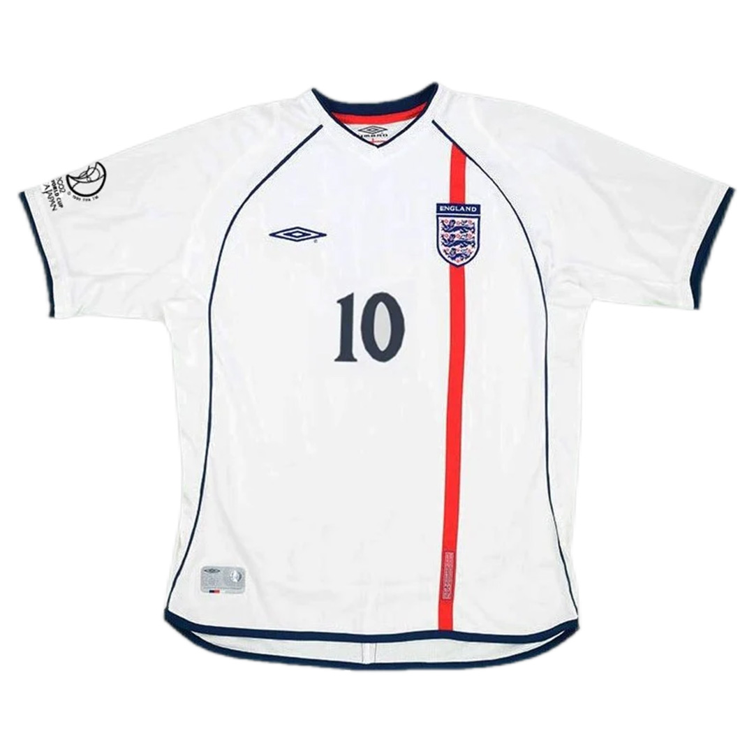 Owen #10 Retro England Home Jersey World Cup 2002 (back view)