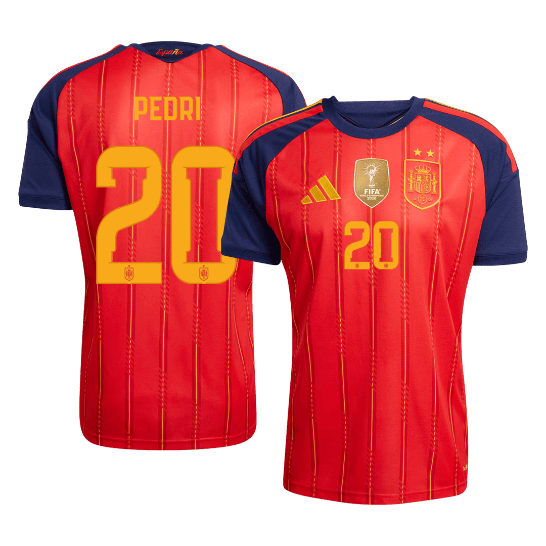 PEDRI #20 Spain Home Winners 2 Star Jersey 2026