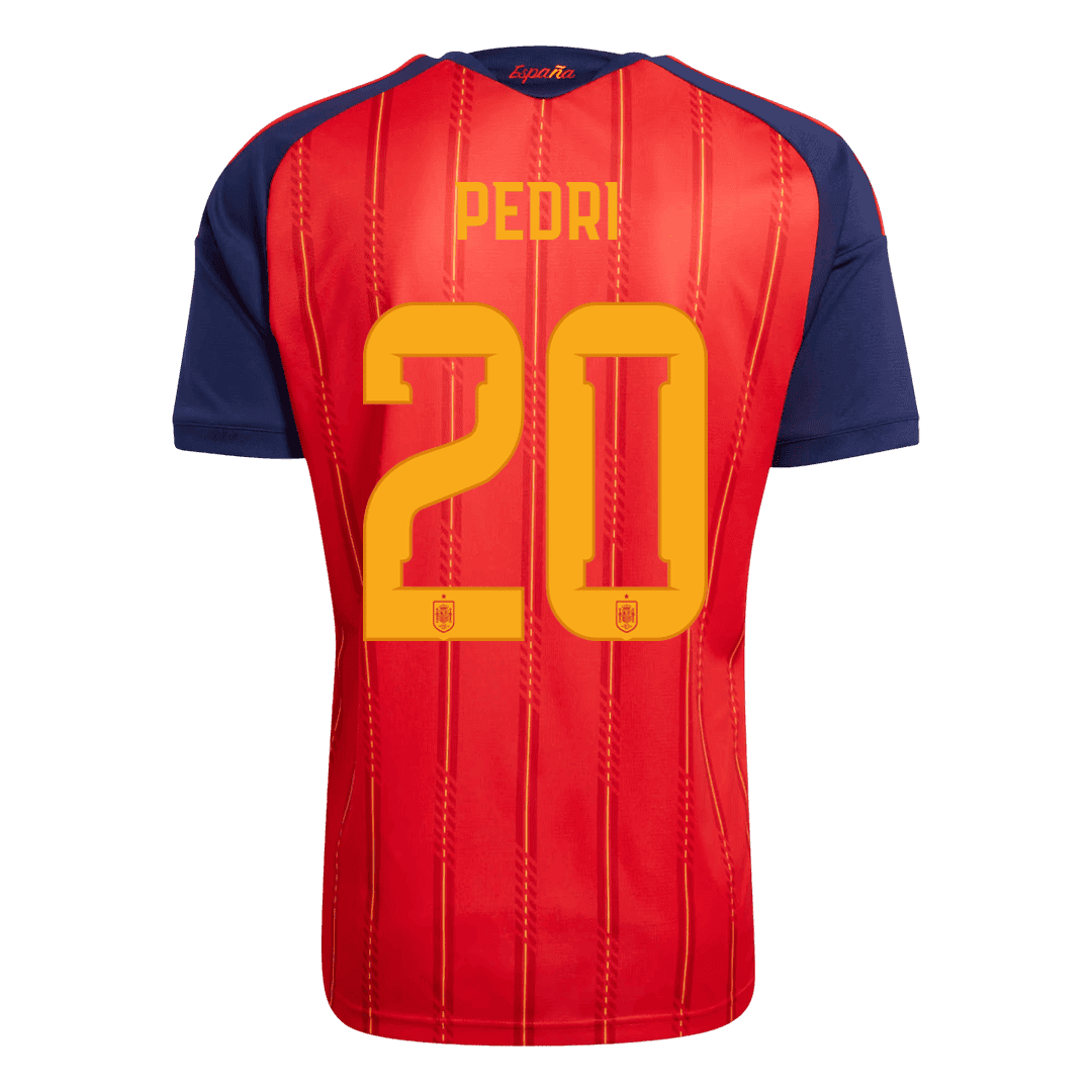 PEDRI #20 Spain Home Winners 2 Star Jersey 2026 (back view)