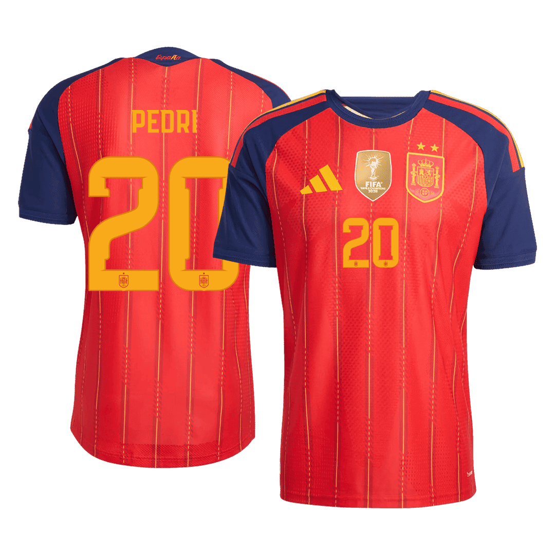PEDRI #20 Spain Home Winners 2 Star Match Jersey Player Version 2026