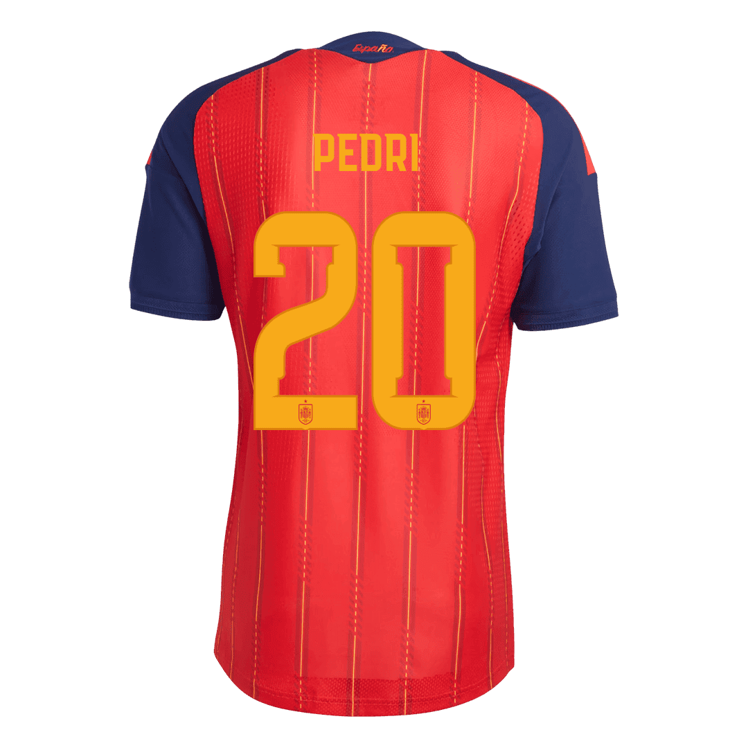 PEDRI #20 Spain Home Winners 2 Star Match Jersey Player Version 2026 (back view)