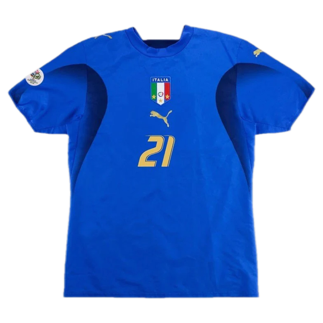 PIRLO #21 Retro Italy Home Jersey World Cup 2006 (back view)