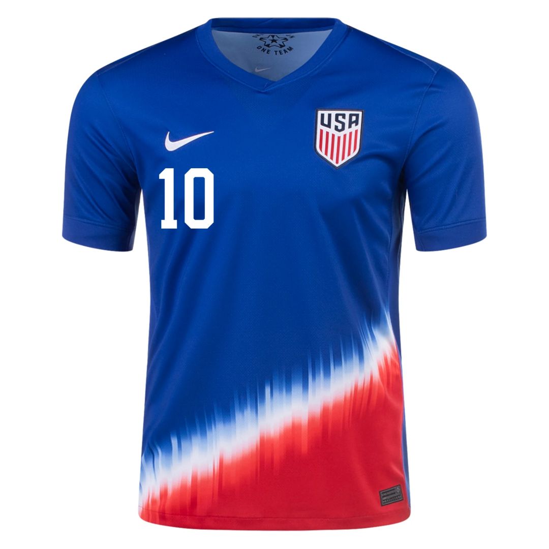 Pulisic #10 USMNT Away Jersey Copa America 2024 (back view)