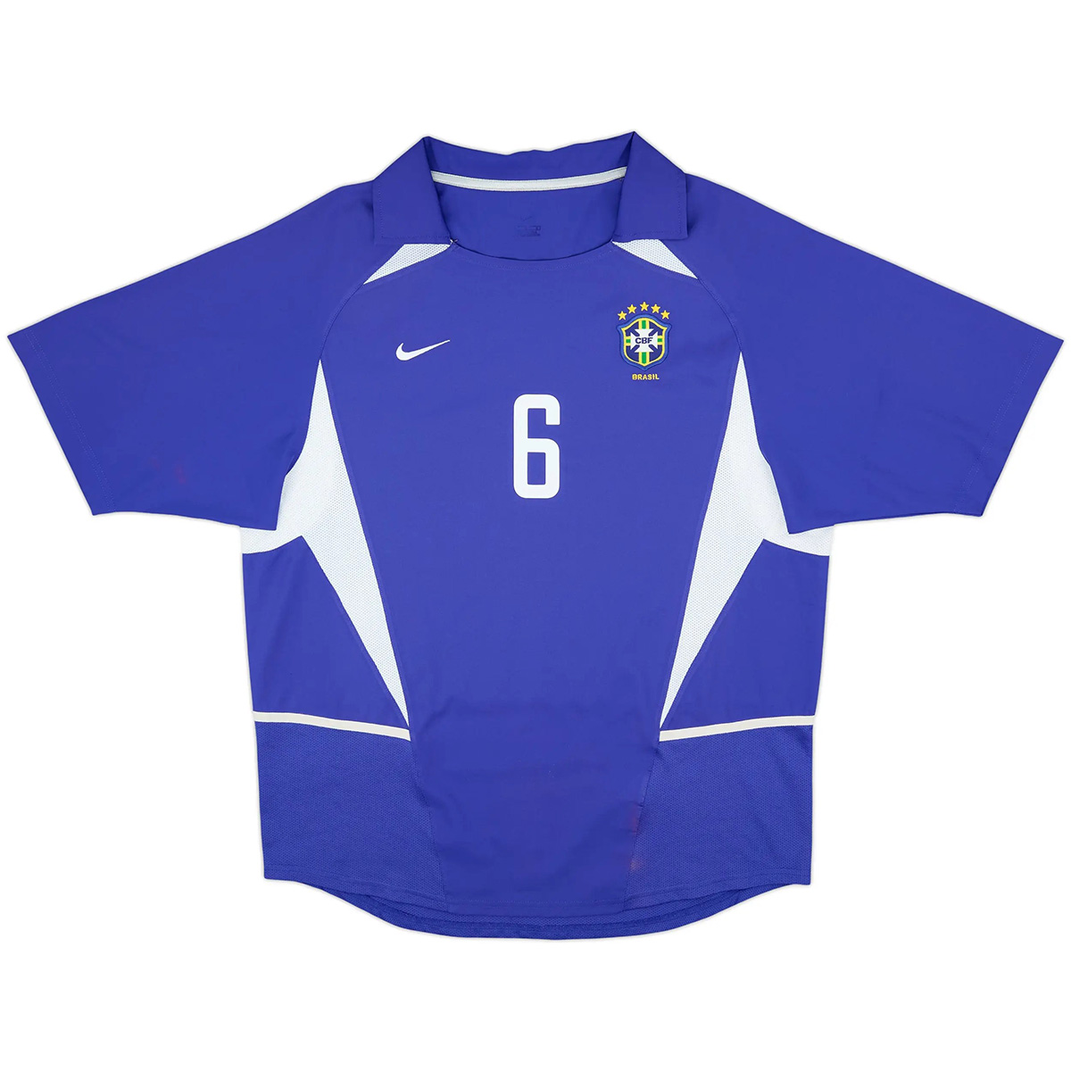 R.Carlos #6 Retro Brazil Away Jersey World Cup 2002 (back view)