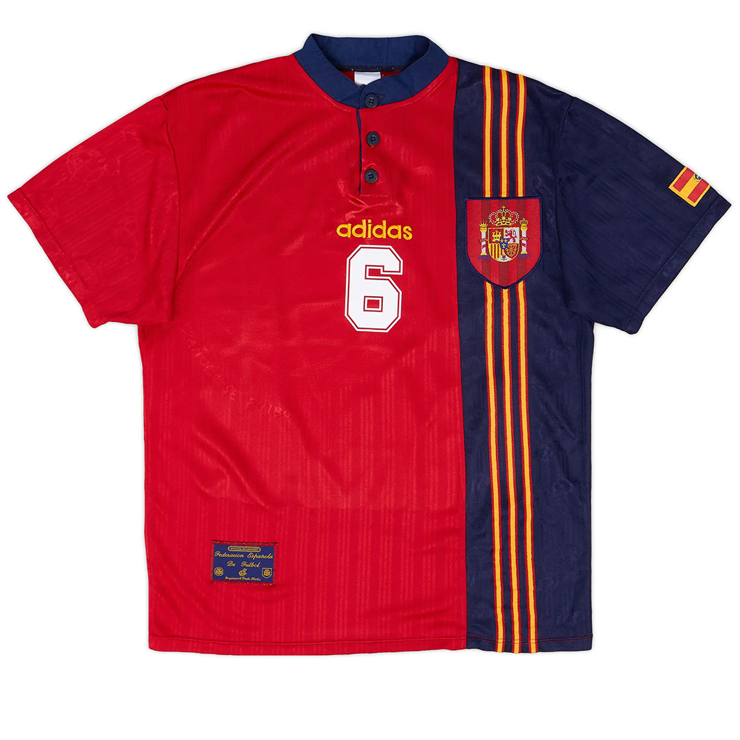 R. HIERRO #6 Retro Spain Home Jersey 1996 (back view)
