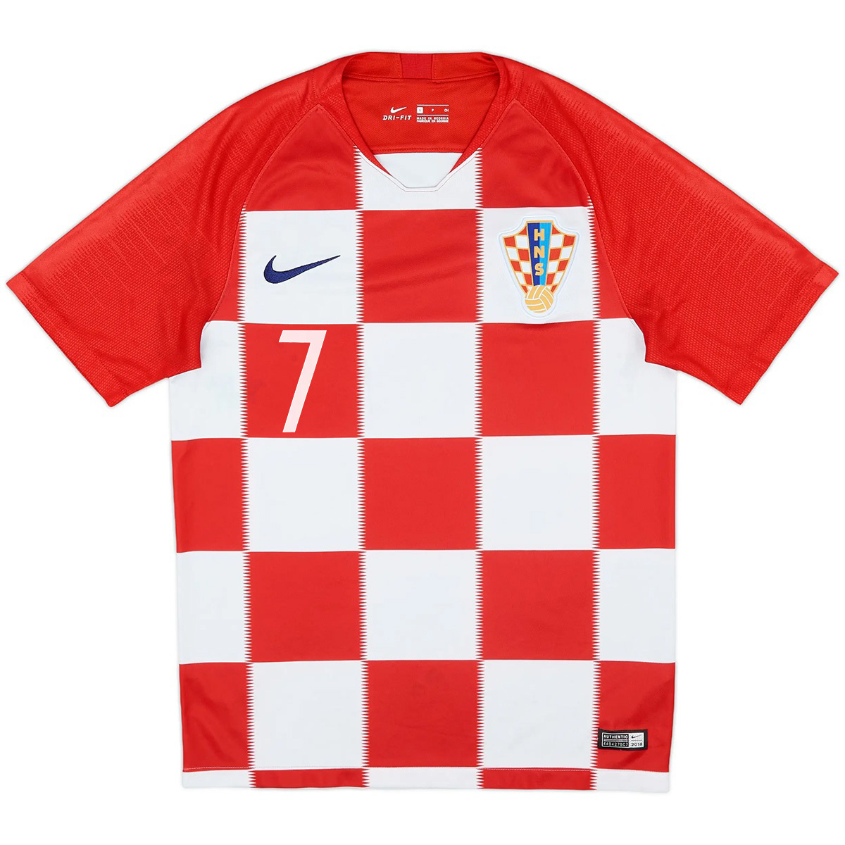 Rakitić #7 Retro Croatia Home Jersey World Cup 2018 (back view)