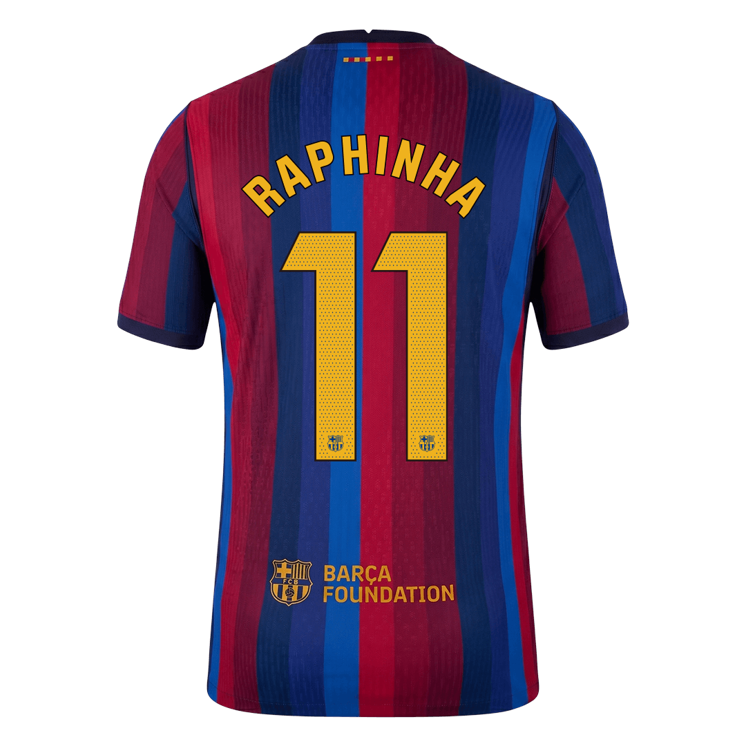 RAPHINHA #11 Barcelona Home Match Jersey Player Version 2026/27 (back view)