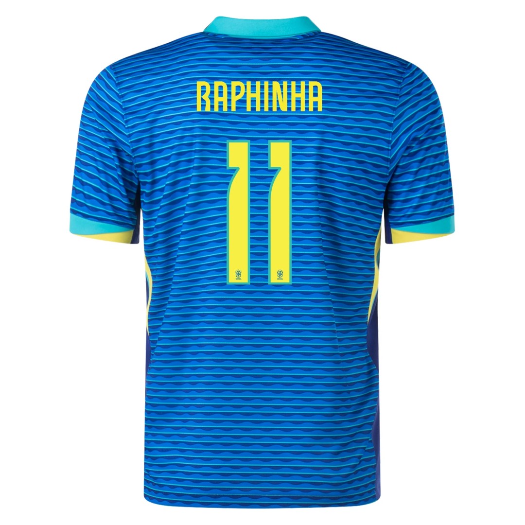 RAPHINHA #11 Brazil Away Jersey Copa America 2024 (back view)