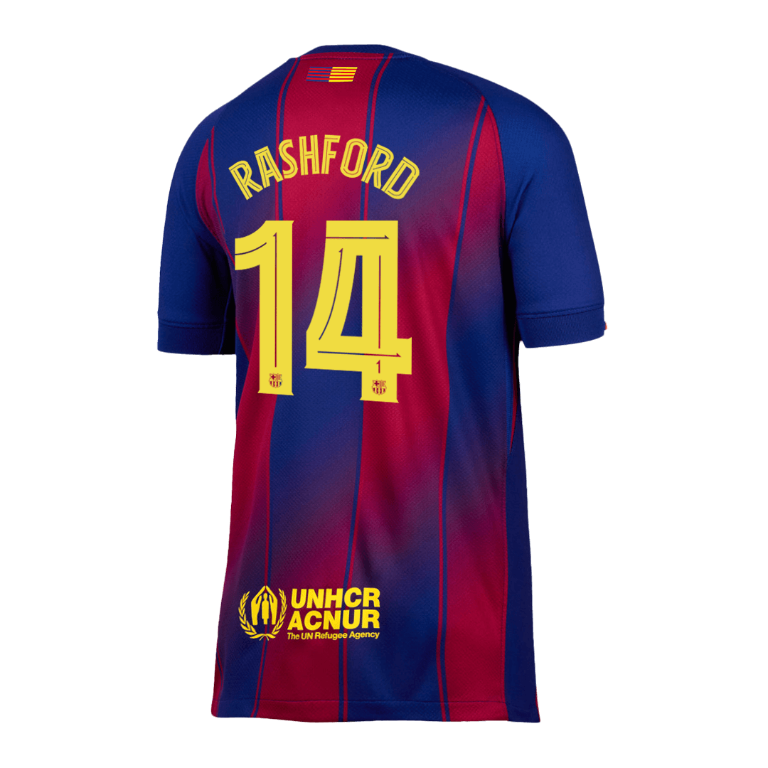 RASHFORD #14 Barcelona Home Jersey 2025/26 - UCL (back view)