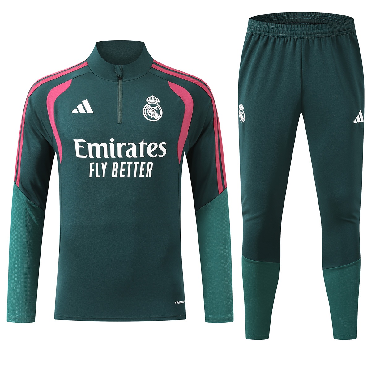 Real Madrid 1/4 Zipper Sweat Kit(Top+Pants) Green 2026/27