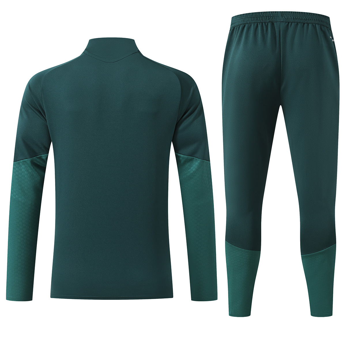 Real Madrid 1/4 Zipper Sweat Kit(Top+Pants) Green 2026/27 (back view)