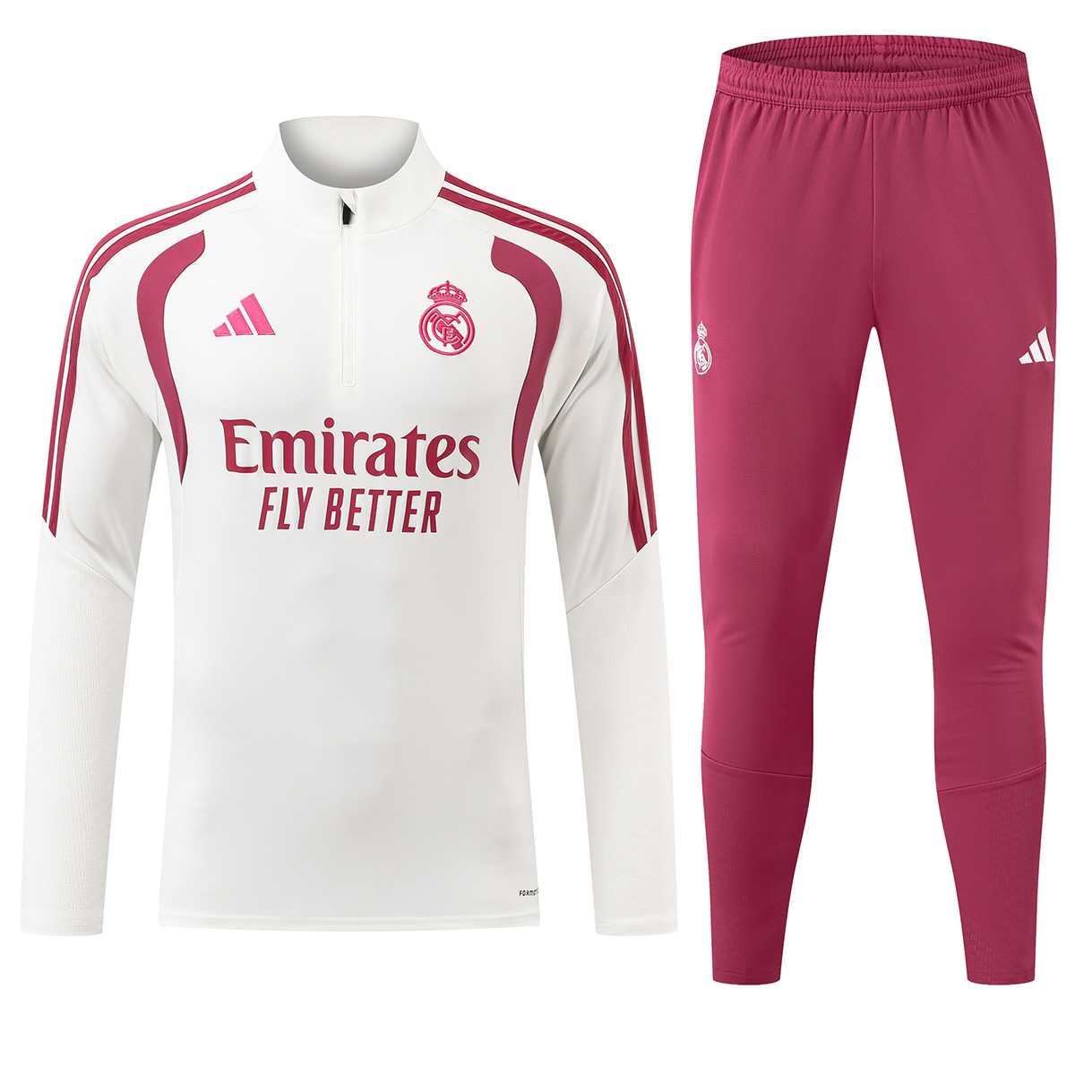 Real Madrid 1/4 Zipper Sweat Kit(Top+Pants) White 2026/27