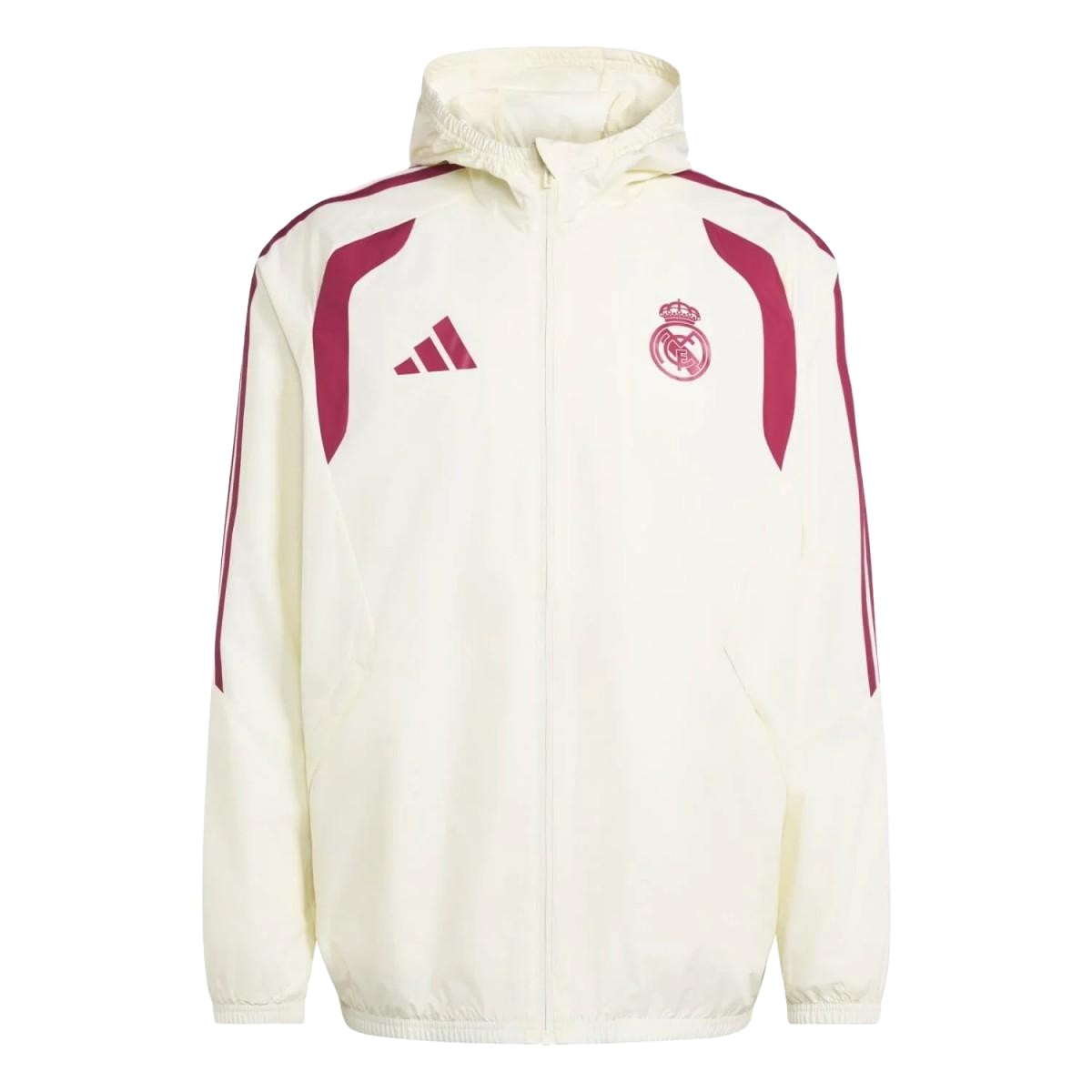 Real Madrid Hoodie Windbreaker Jacket White 2026/27 (back view)