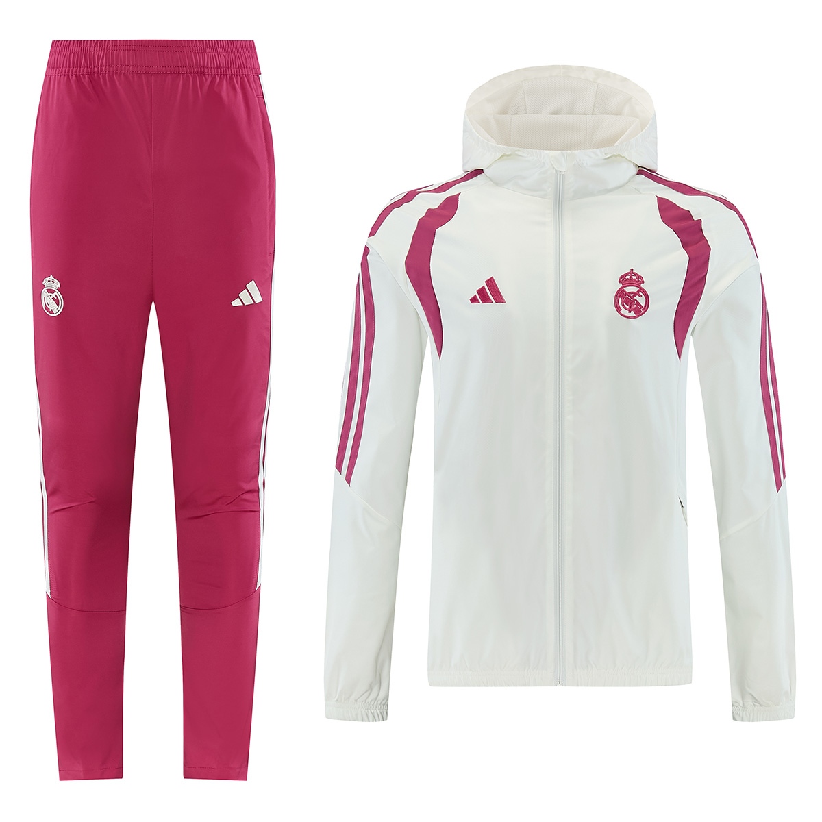 Real Madrid Windbreaker Tracksuit Kit(Hoodie+Pants) White 2026/27