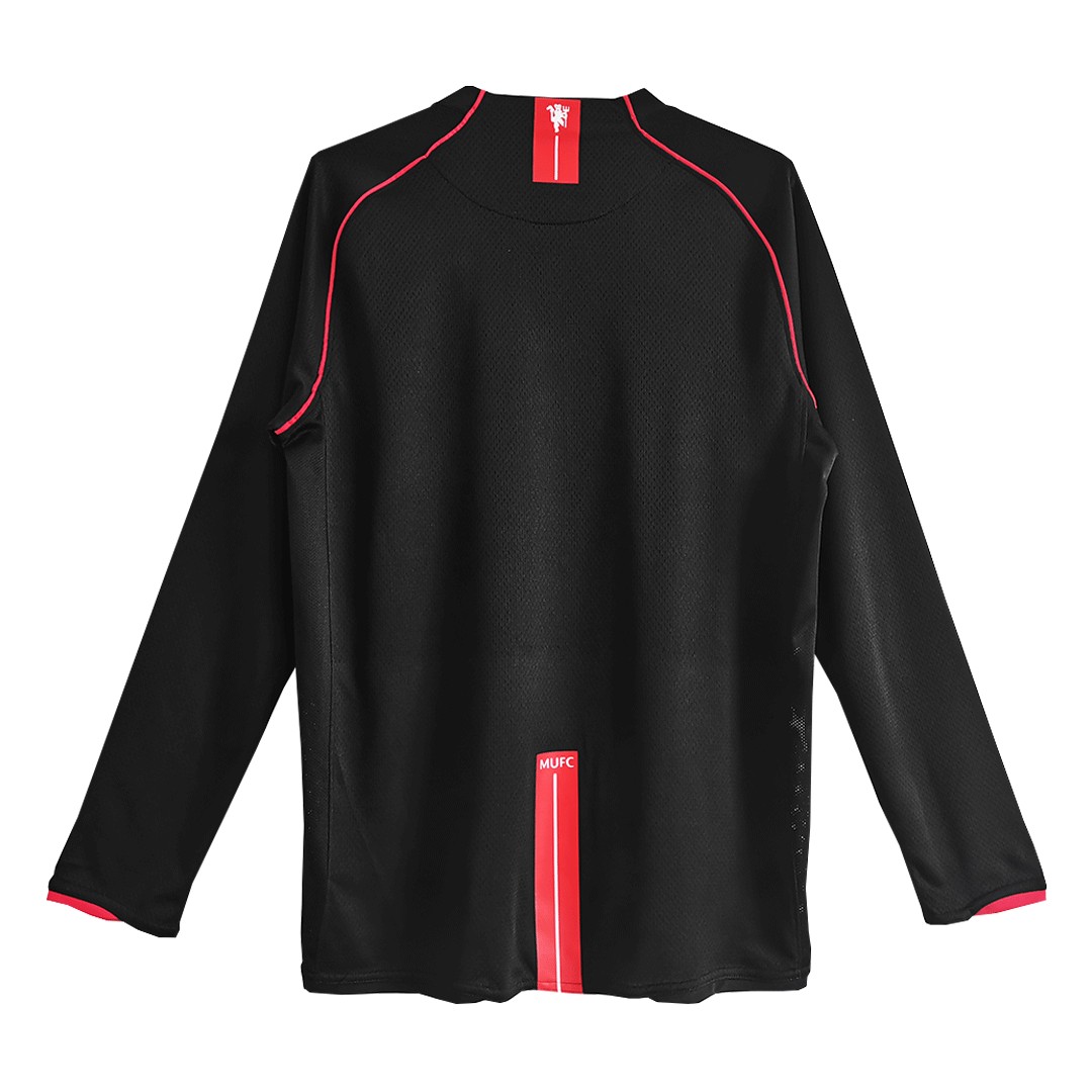 Retro Manchester United Away Long Sleeve Jersey 2007/08 (back view)