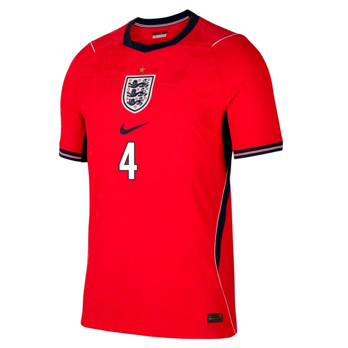 Rice #4 England Away Match Jersey Player Version World Cup 2026 (back view)
