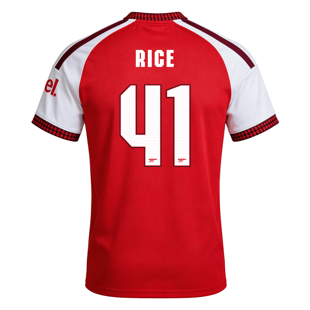 RICE #41 Arsenal Home Jersey 2026/27 (back view)