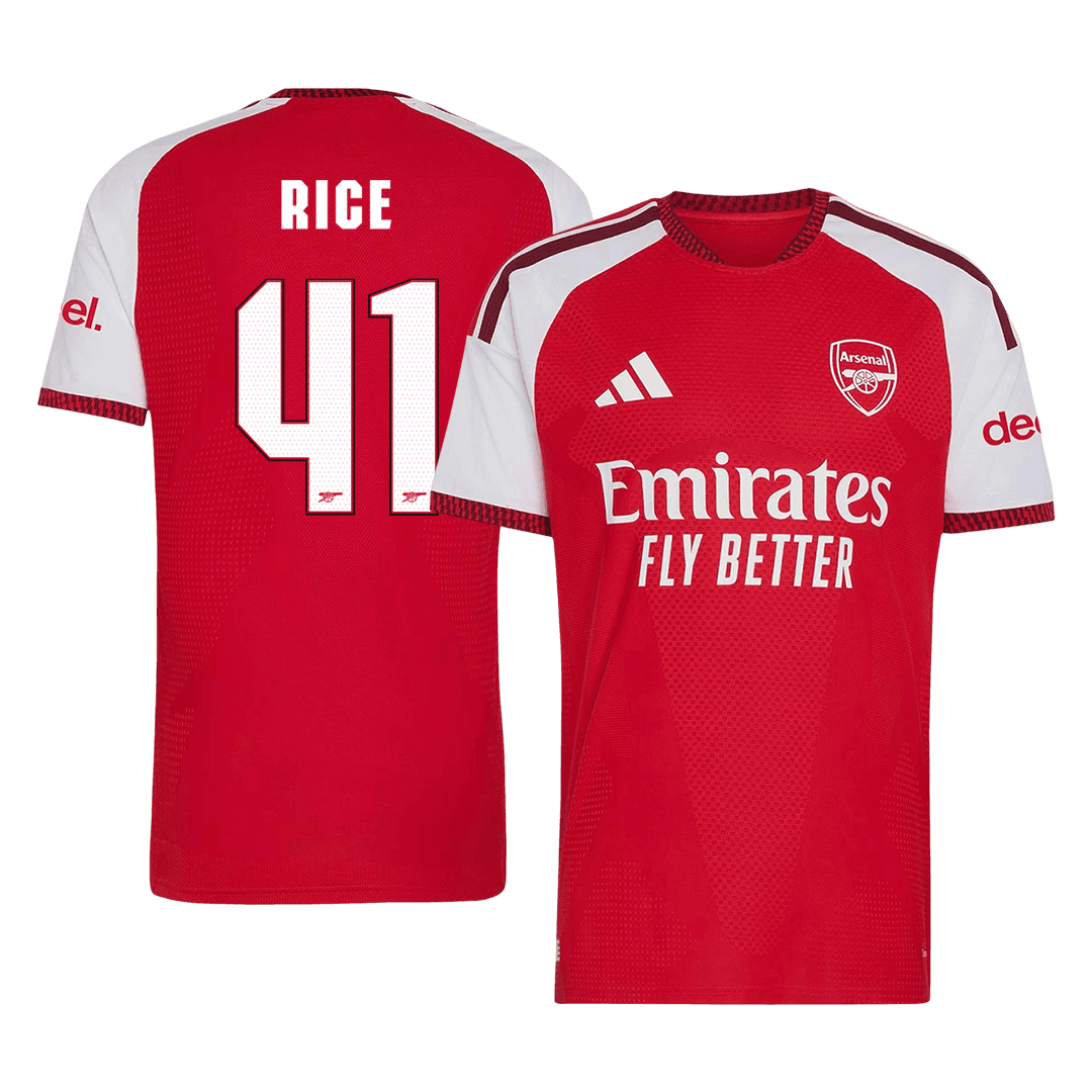 RICE #41 Arsenal Home Match Jersey Player Version 2026/27 - UCL Font