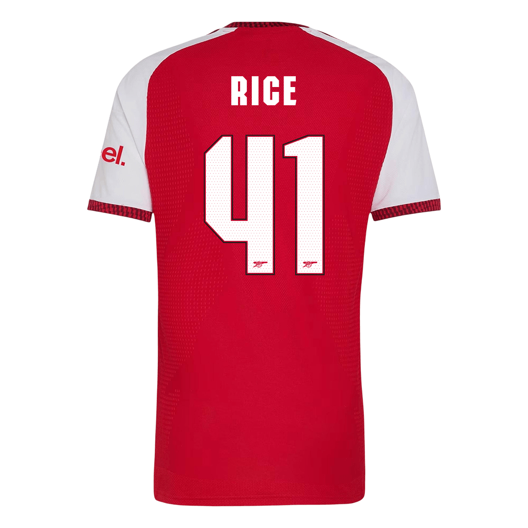 RICE #41 Arsenal Home Match Jersey Player Version 2026/27 - UCL Font (back view)