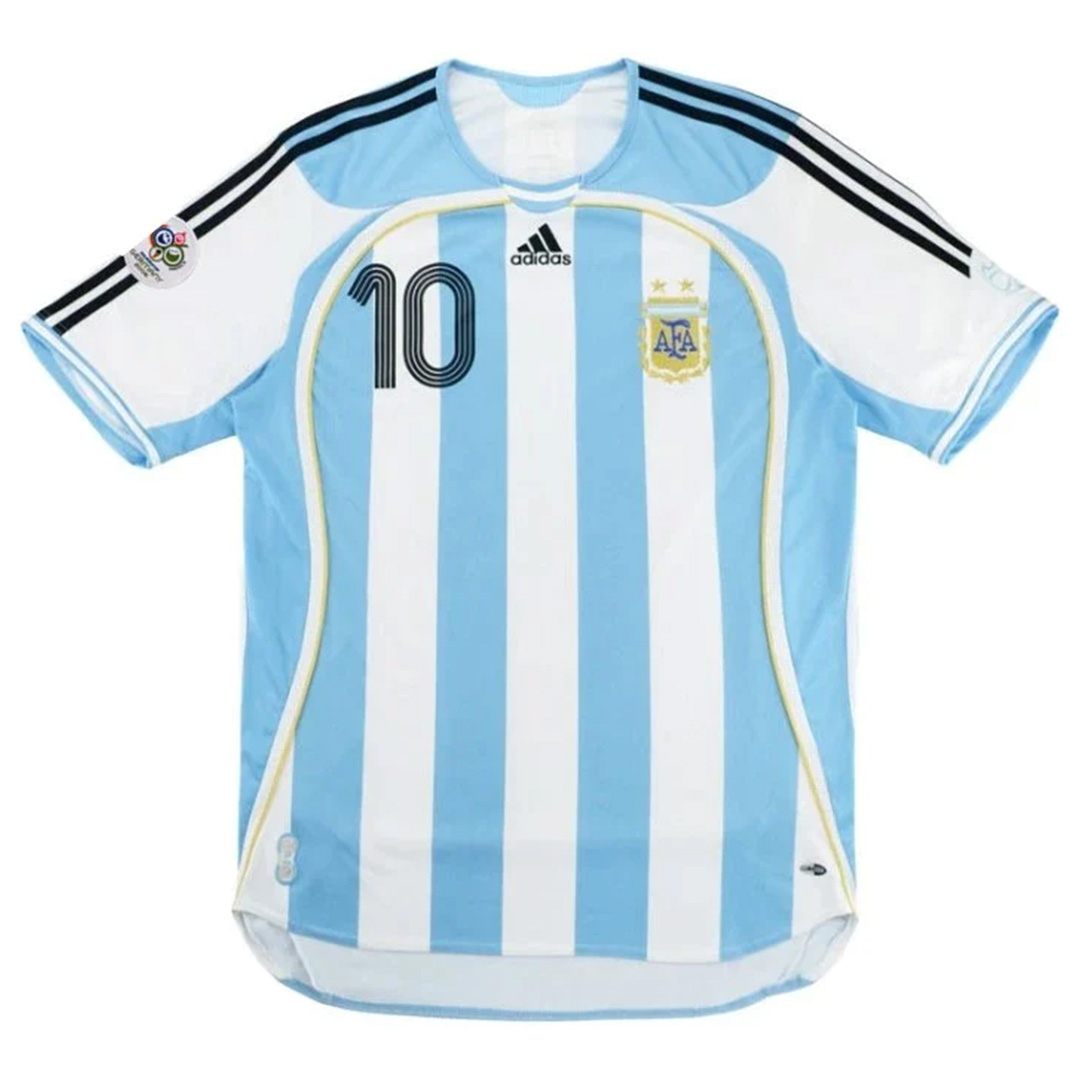 RIQUELME #10 Retro Argentina Home Jersey World Cup 2006 (back view)