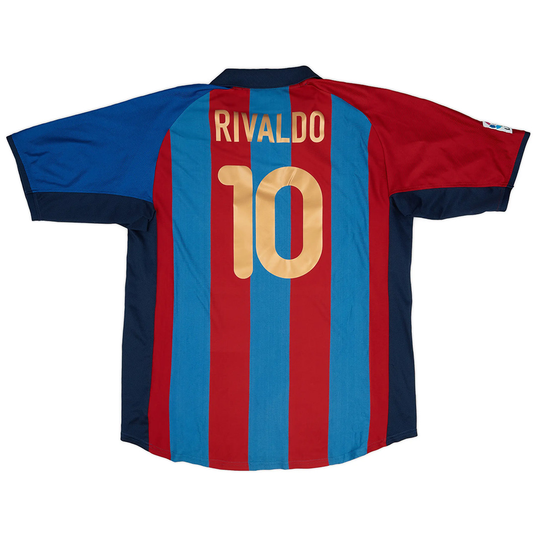 RIVALDO #10 Retro Barcelona Home Jersey 2001/02 (back view)