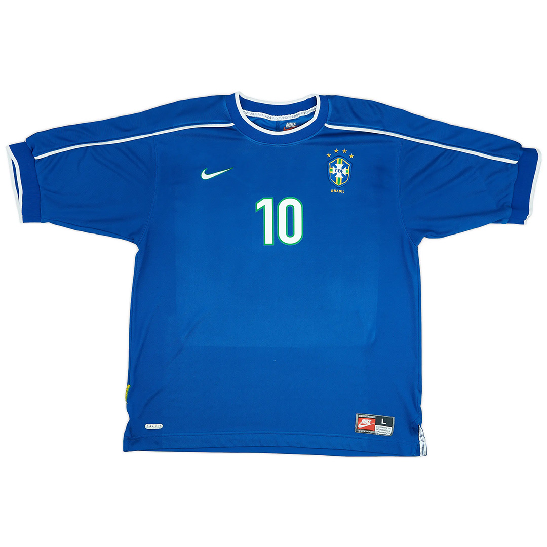 RIVALDO #10 Retro Brazil Away Jersey World Cup 1998 (back view)