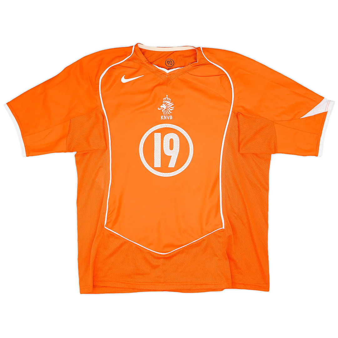 ROBBEN #19 Retro Netherlands Home Jersey EURO 2004 (back view)