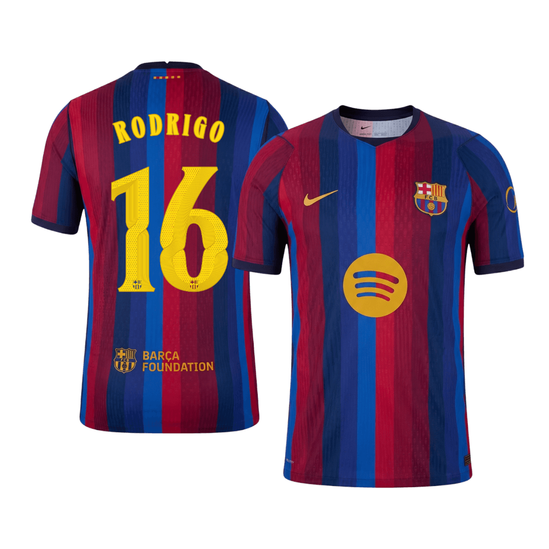 RODRIGO #16 Barcelona Home Match Jersey Player Version 2026/27