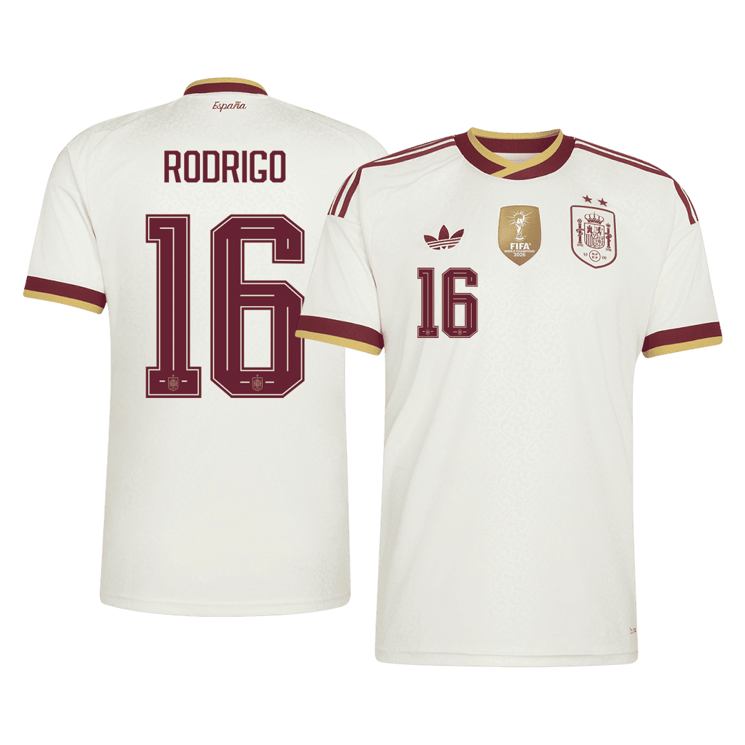 RODRIGO #16 Spain Away 2 Star Jersey World Cup 2026