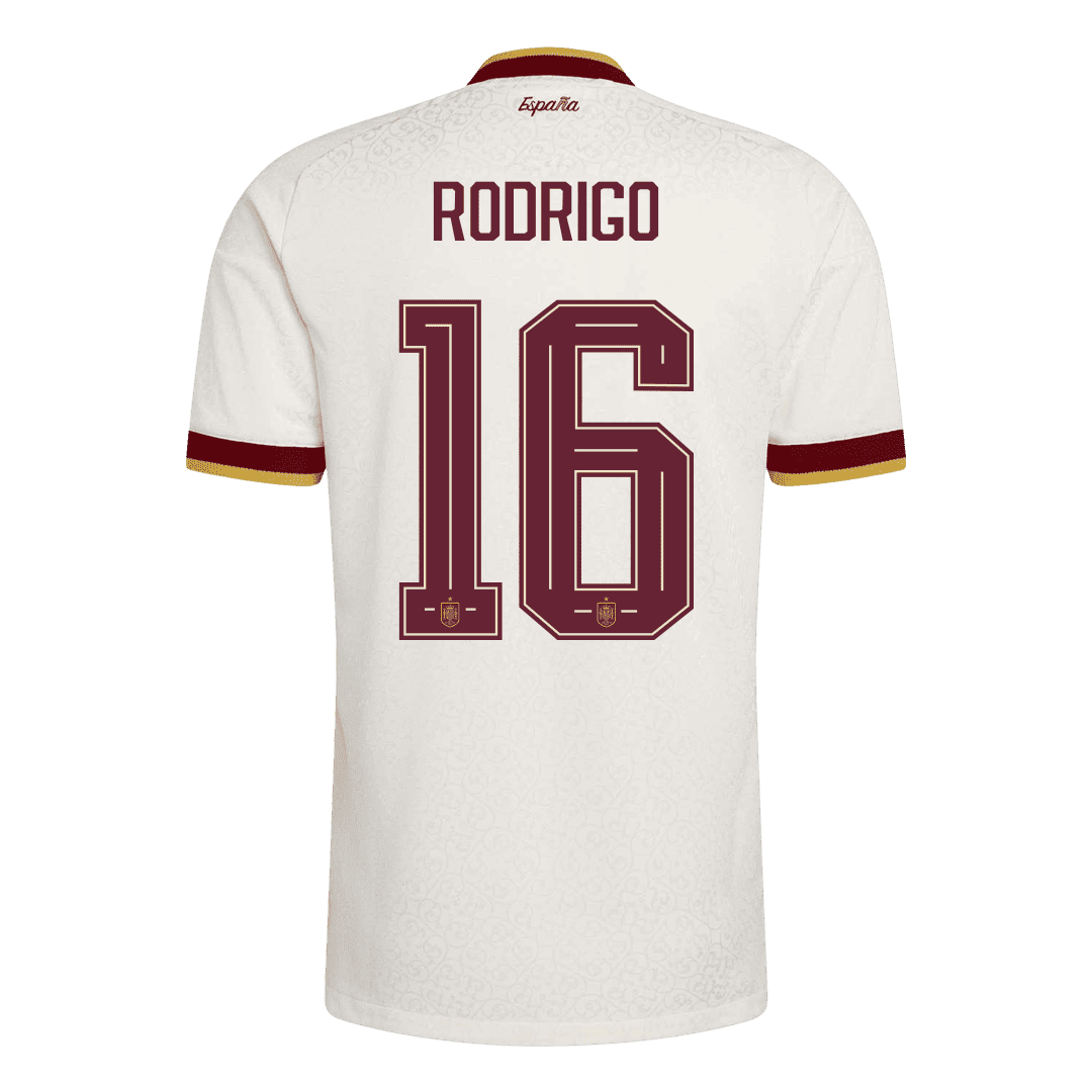 RODRIGO #16 Spain Away 2 Star Match Jersey Player Version 2026 (back view)