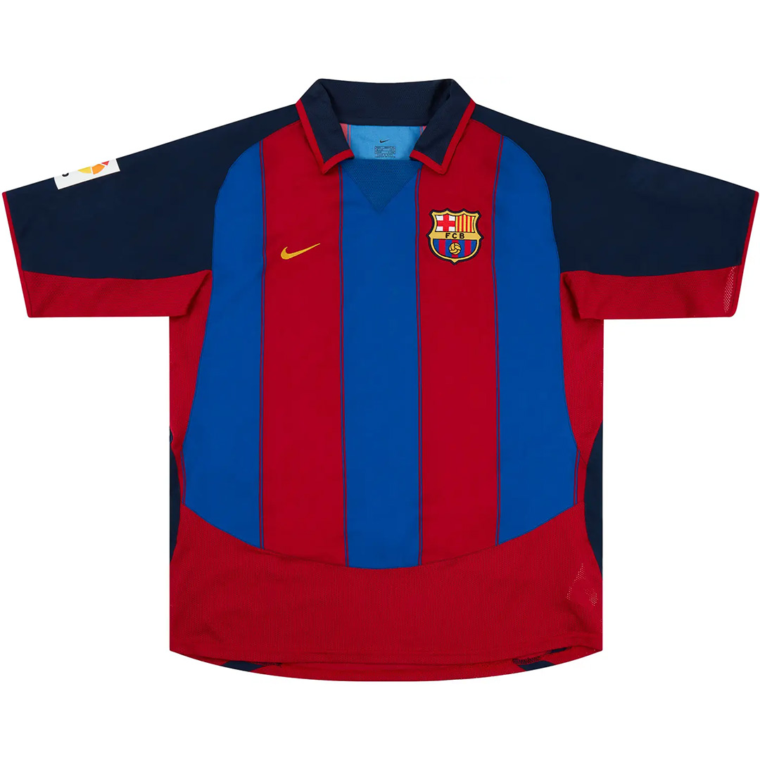 Ronaldinho #10 Retro Barcelona Home Jersey 2003/04 (back view)