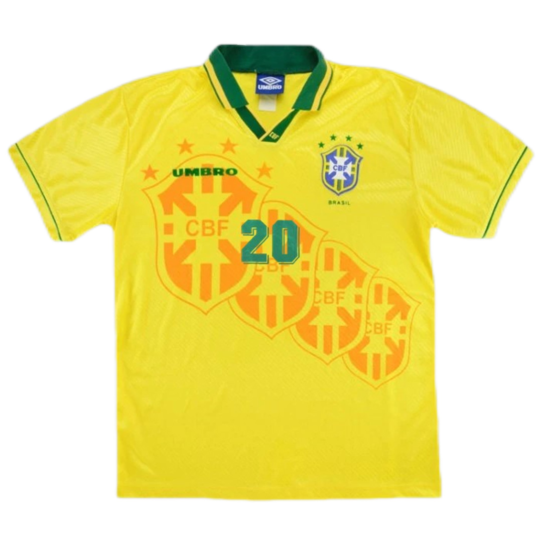 Ronaldo #20 Retro Brazil Home Jersey World Cup 1994 (back view)