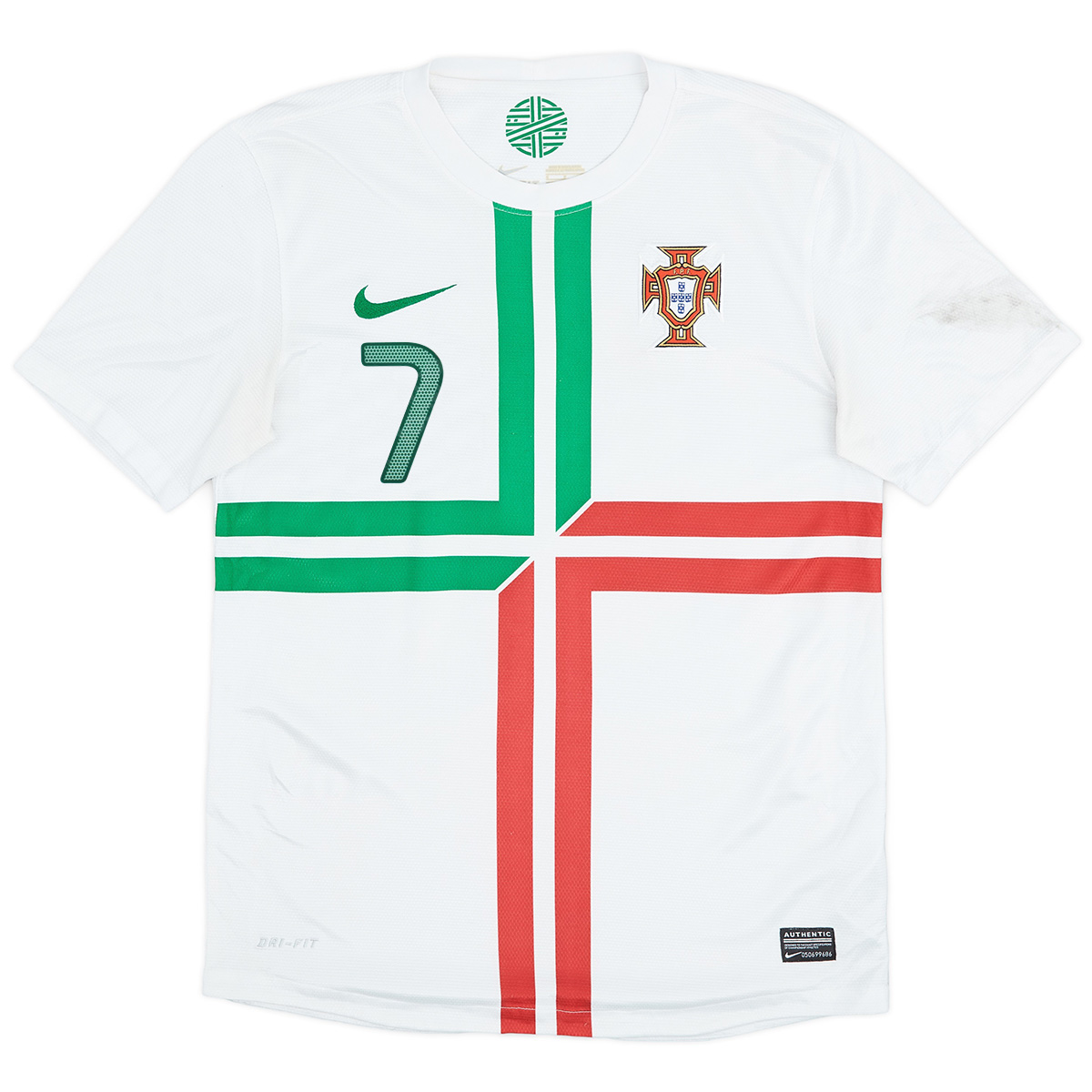 Ronaldo #7 Retro Portugal Away Jersey 2012 (back view)