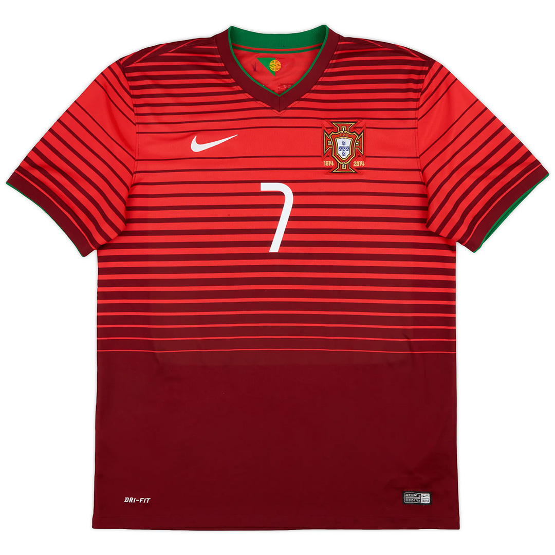 RONALDO #7 Retro Portugal Home Jersey 2014 (back view)