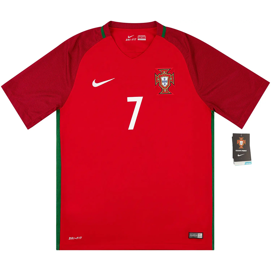 Ronaldo #7 Retro Portugal Home Jersey Euro Cup 2016 (back view)