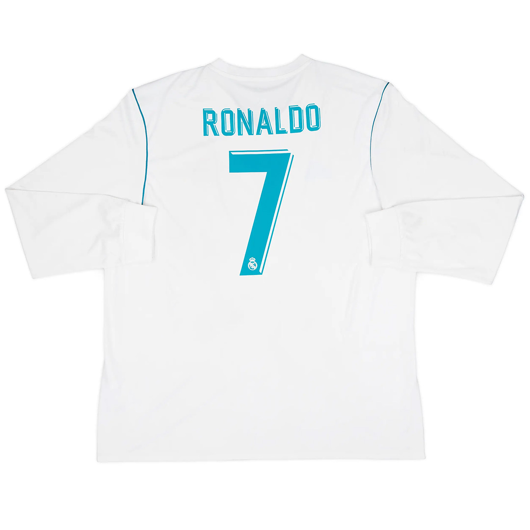RONALDO #7 Retro Real Madrid Home Long Sleeve Jersey 2017/18