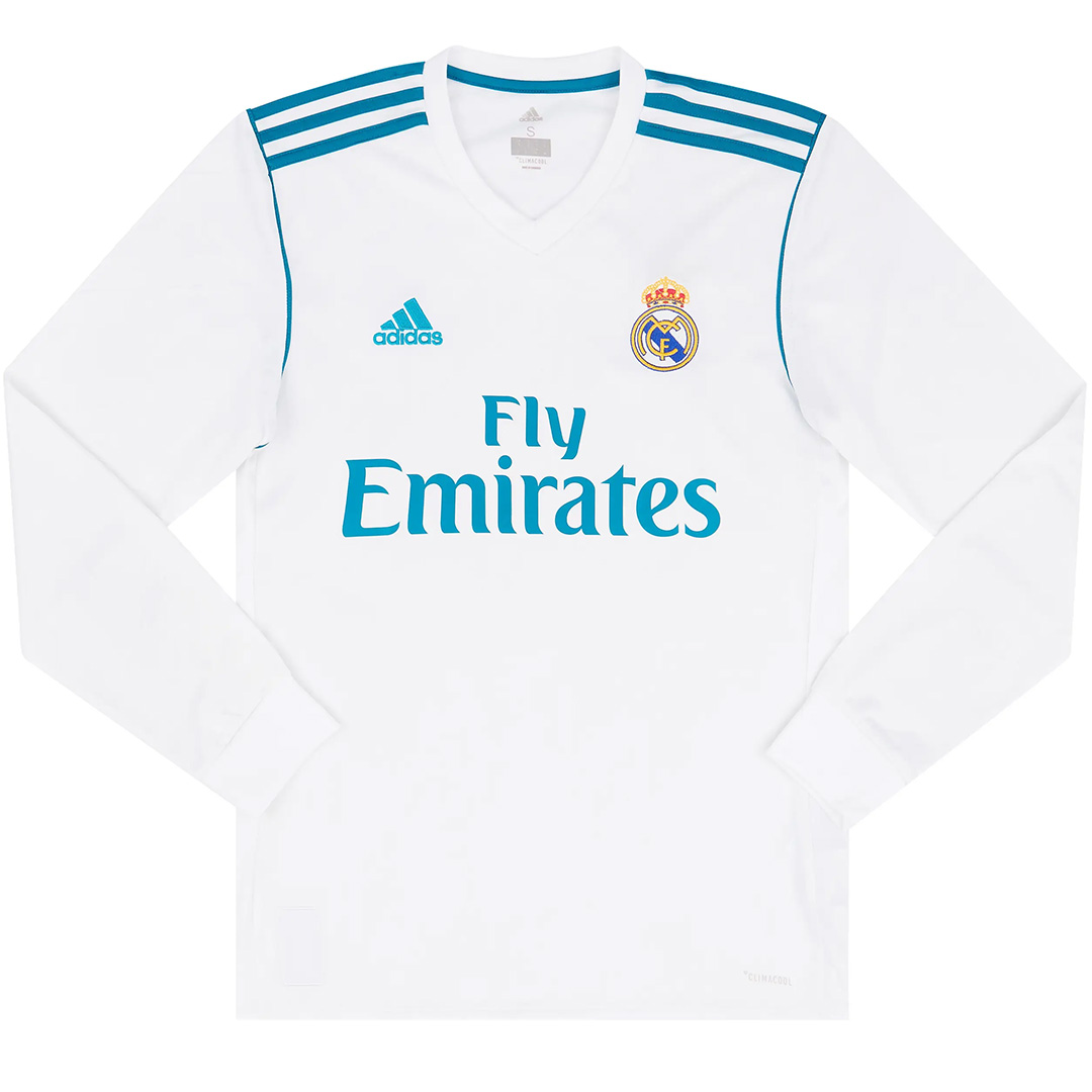 RONALDO #7 Retro Real Madrid Home Long Sleeve Jersey 2017/18 (back view)