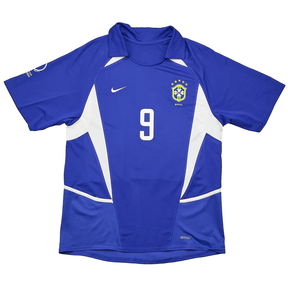 Ronaldo #9 Retro Brazil Away Jersey World Cup 2002 (back view)