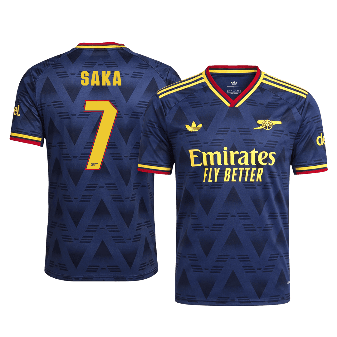 SAKA #7 Arsenal Away Match Jersey Player Version 2026/27 - UCL Font