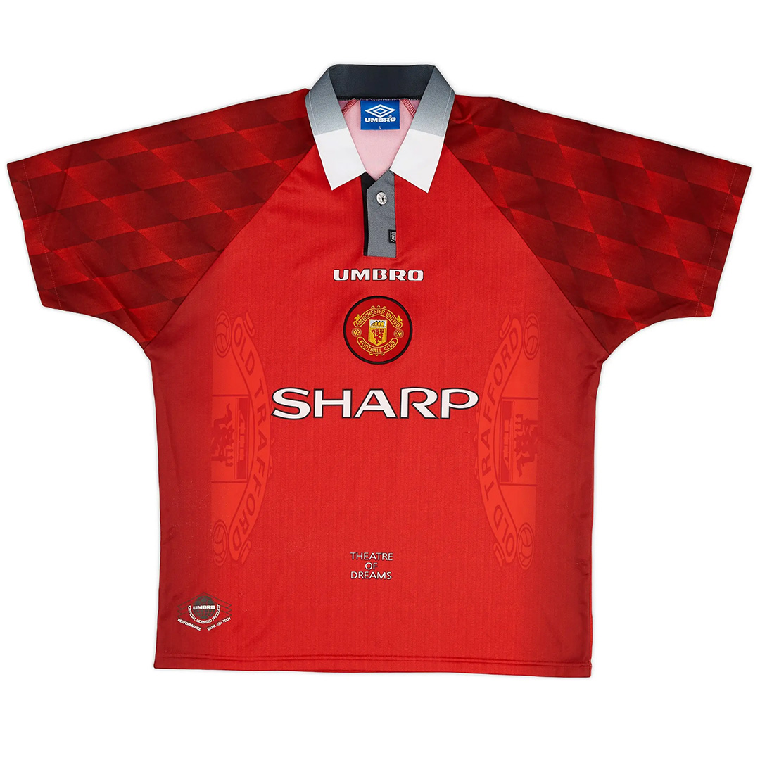 Scholes #18 Retro Manchester United Home Jersey 1996/98 (back view)