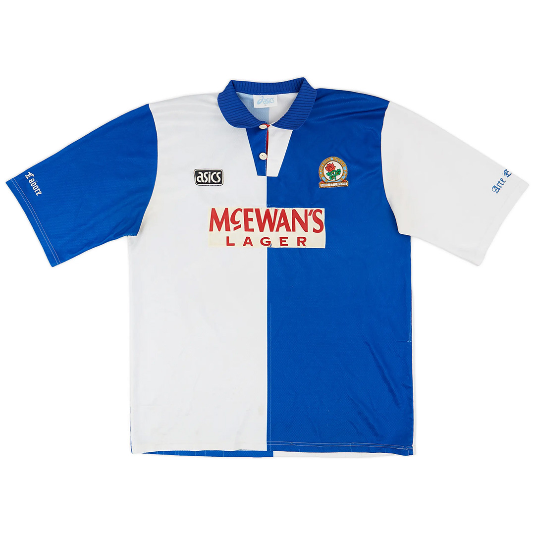Shearer #9 Retro Blackburn Rovers Home Jersey 1994/95 (back view)