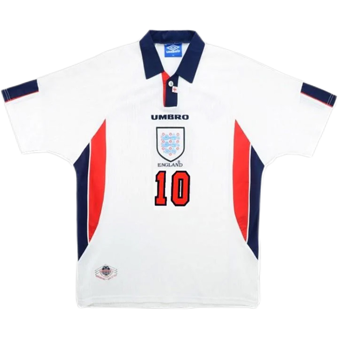 SHERINGHAM #10 Retro England Home Jersey World Cup 1998 (back view)