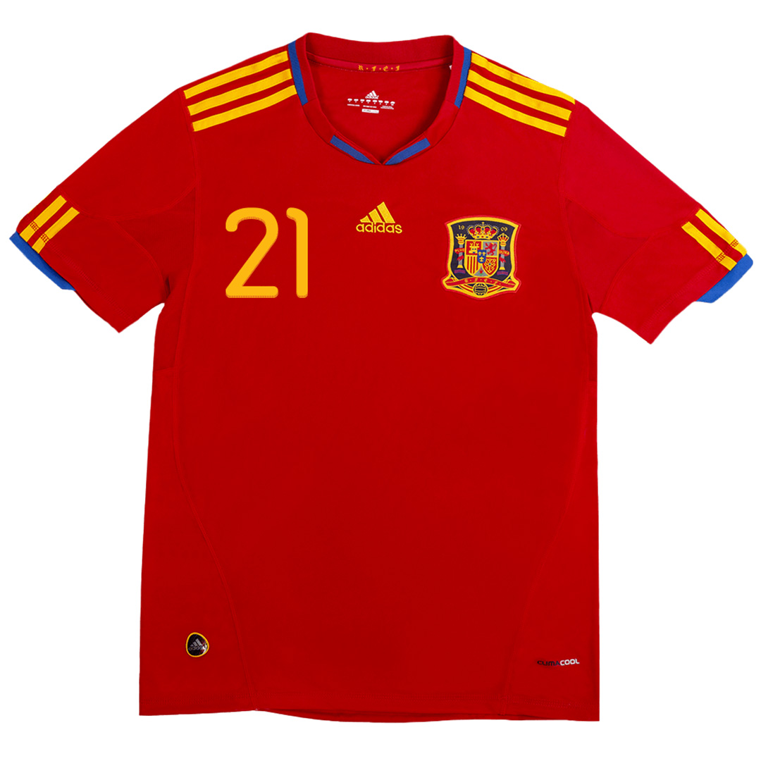 SILVA #21 Retro Spain Home Jersey 2010 (back view)