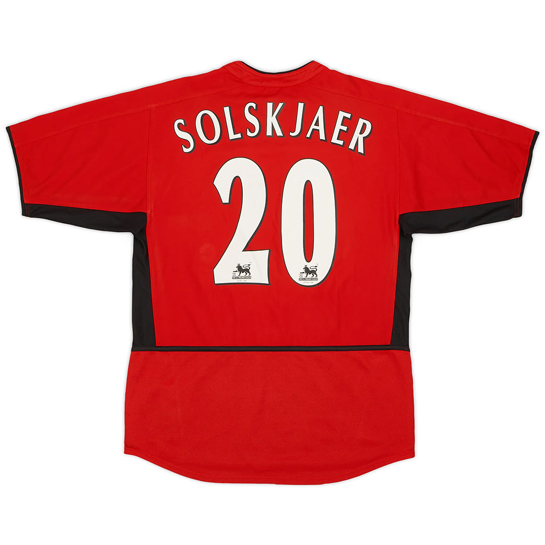 Solskjaer #20 Retro Manchester United Home Jersey 2002/04