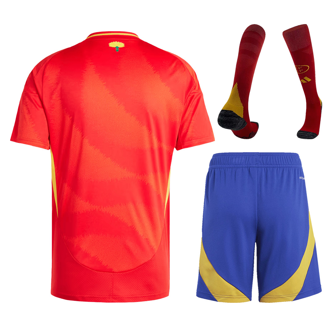 Spain Home Full Kit Euro 2024 (back view)
