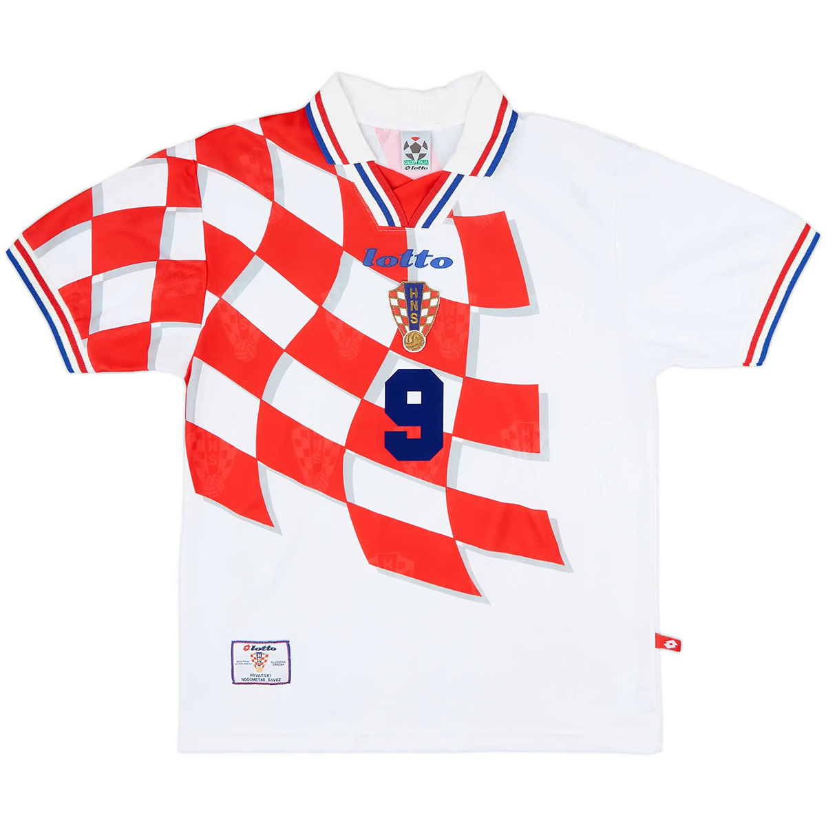 Šuker #9 Retro Croatia Home Jersey World Cup 1998 (back view)