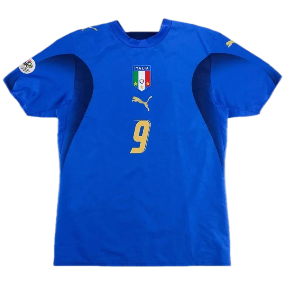 TONI #9 Retro Italy Home Jersey World Cup 2006 (back view)