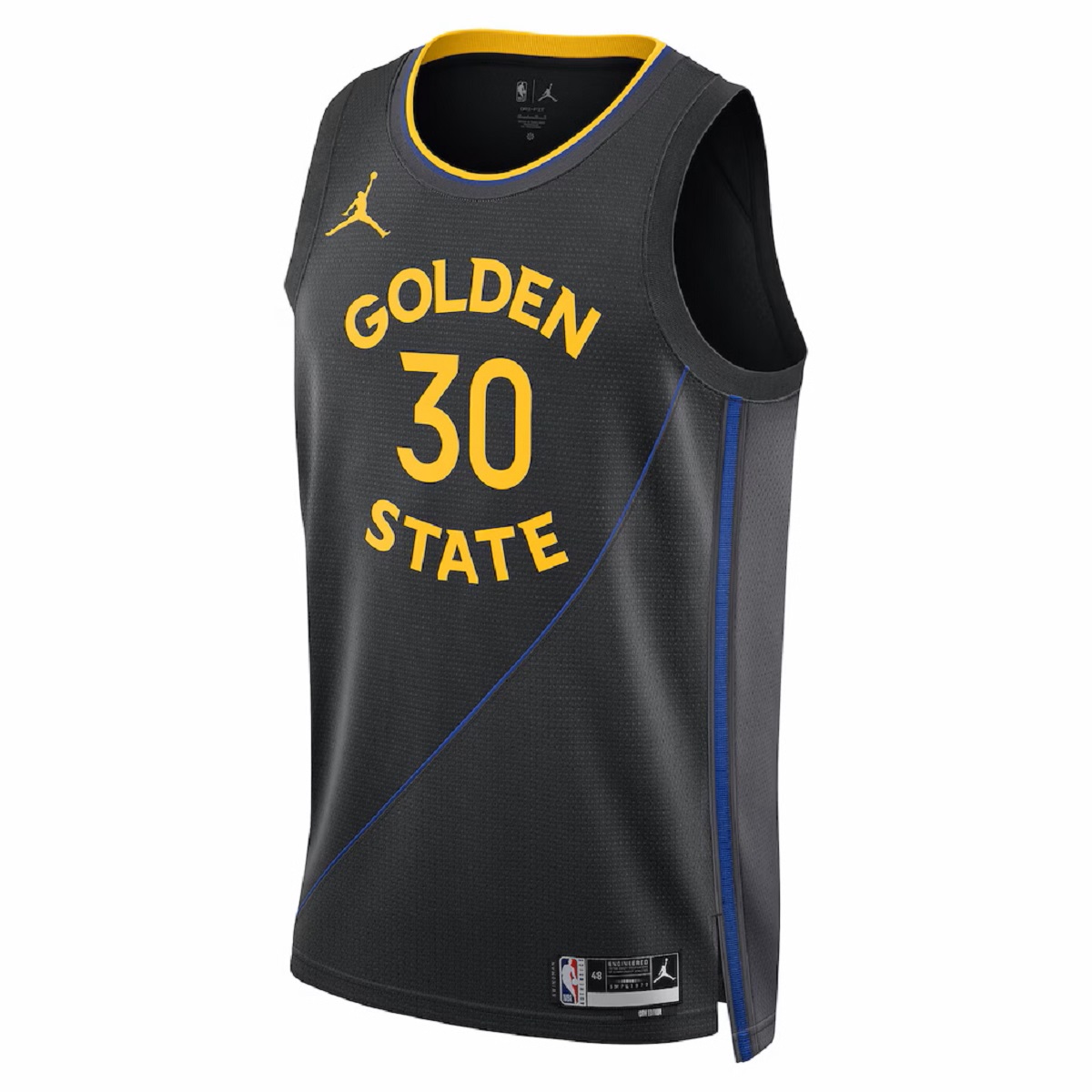 Unisex Golden State Warriors Stephen Curry #30 Black Swingman Jersey - Statement Edition 2024/25 (back view)