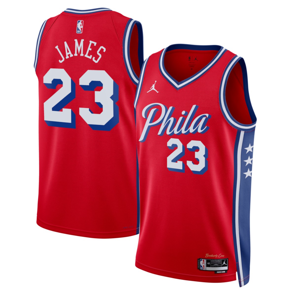 Unisex Philadelphia 76ers Lebron James #23 Red Swingman Jersey - Statement Edition